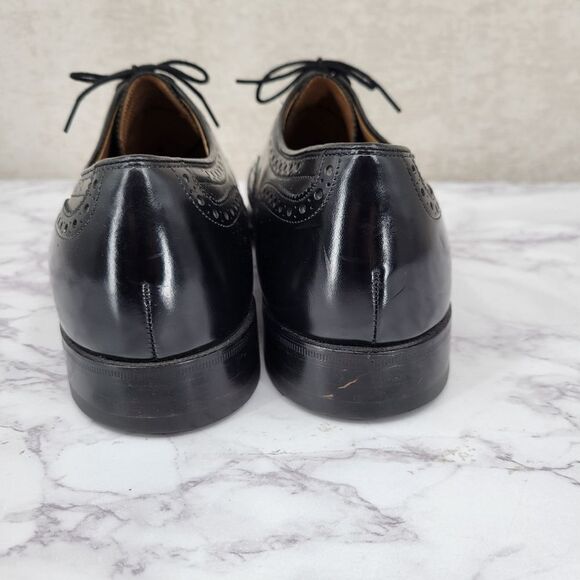 Johnston & Murphy Derby Shoes Mens 9.5 Black Leather Lug Sole Made in Italy Johnston & Murphy Derby Black Leather Men main image 2